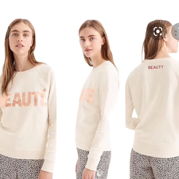 J. Crew Tops - J Crew BEAUTE Graphic Sweatshirt in Cotton Terry size S